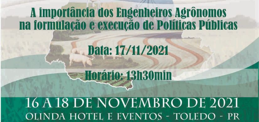 Toledo sediará o XIX Congresso Paranaense de Engenheiros Agrônomos