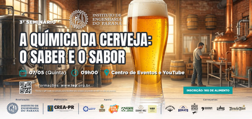 IEP promove 3º Seminário “A Química da Cerveja” com foco técnico e experiências sensoriais em Curitiba